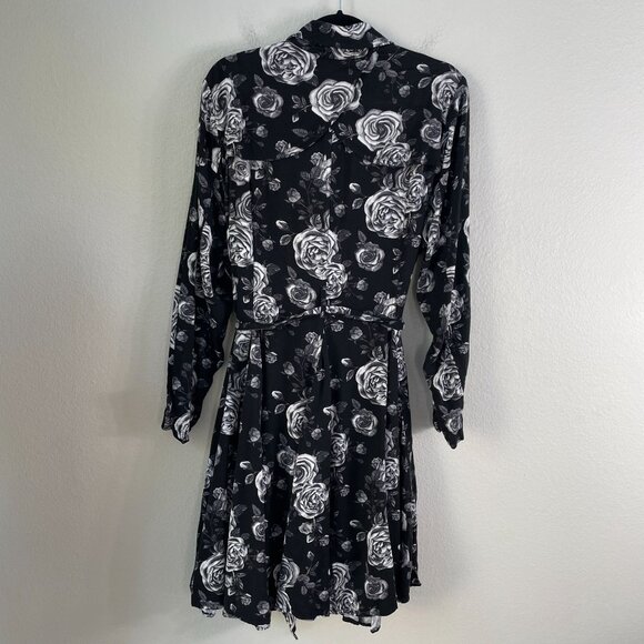 Torrid Womens Plus 1X Old Hollywood Floral Black Trench Coat Jacket - Picture 11 of 13